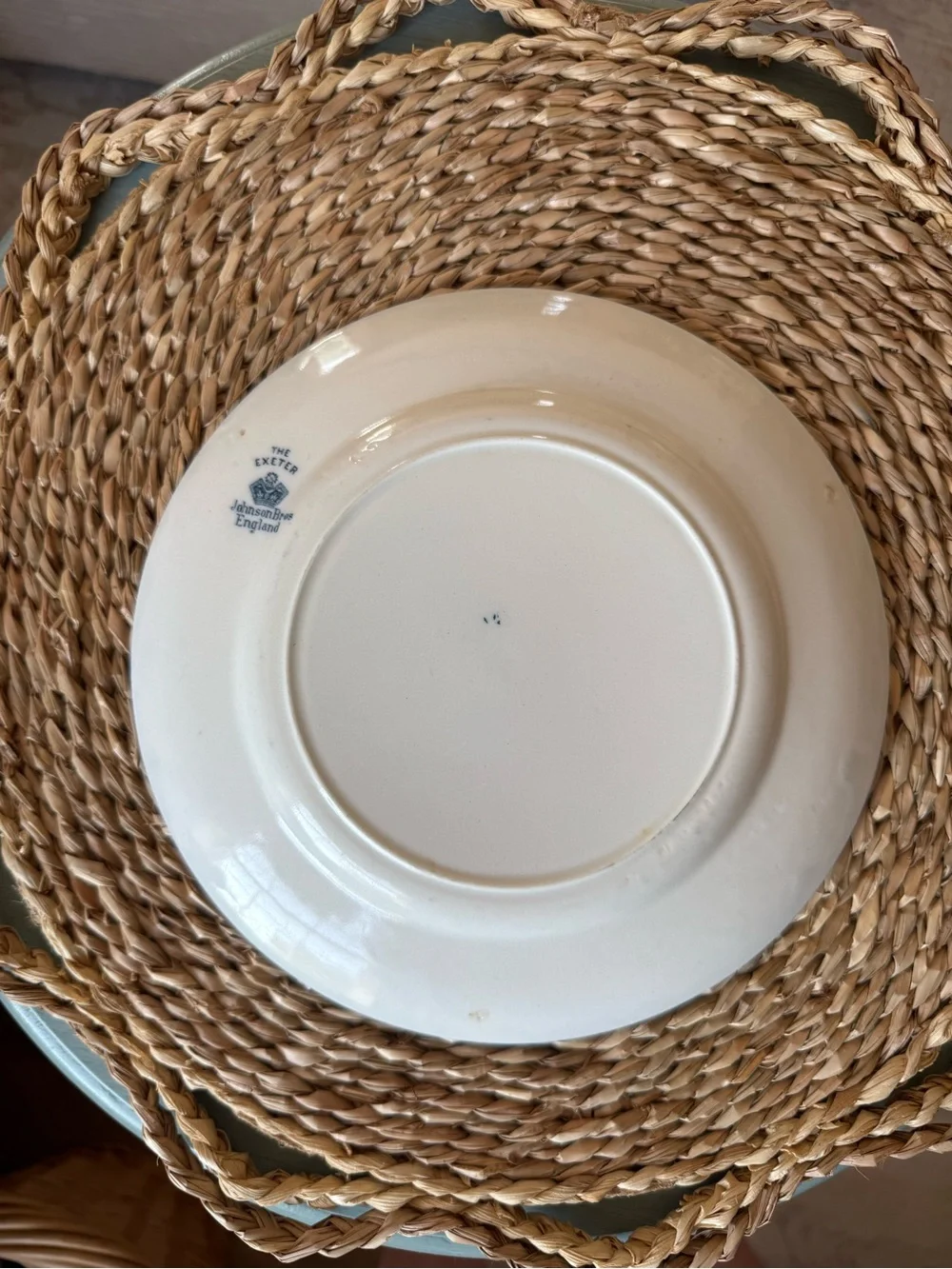 Johnson Bros “The Exeter” Decorative Blue and White Wall Plate - Classic Design